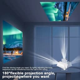 Mini Beamer 2026 + 100'' Projectiedoek – Pro Versie – Draagbare Mini Projector – Android 12.0 – Screen Mirroring – Home Cinema – Compacte Beamer — thumbnail 4