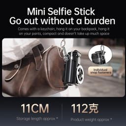 Selfie Stick - 4-in-1 multifunctionele magnetische selfiestick - 360° draaibaar telefoonstatief - met draadloze afneembare afstandsbediening, compatibel met de meeste telefoons - Telefoonhouder voor video-opname en vloggen - Draagbaar reizen — thumbnail 3