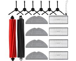 17 stuks accessoires gescht voor Roborock S8 Pro Ultra robotstofzuiger met 2 hoofdborstels, 4 reinigingsdoeken, 4 filters, 6 zijborstels, 1 reinigingsborstel