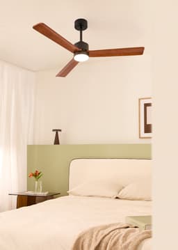 CREATE - Stille plafondventilator 40W met licht - Zwart / Donker hout - Ø132cm - WIFI + Afstandsbediening - WIND MODERN — thumbnail 4