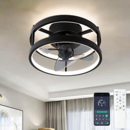 Moderne Dimbare Plafondventilator met Verlichting en Afstandsbediening - Stille en Efficiënte Ventilator voor Slaapkamer en Eetkamer — thumbnail 2