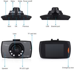 4-kanaals 360° dashcam HD 1080P 4-lens rijrecorder met 32GB geheugenkaart — thumbnail 3