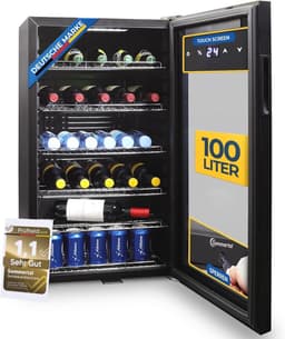 Sommertal koelkast - Stille drankkoelkast met led, touchscreen en slot - Kleine flessenkoelkast - zwart - Energieklasse F — thumbnail 1