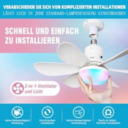Dimbare Plafondventilator met Licht en Afstandsbediening - Stil, RGB-modus, 3 Snelheden, Timer — thumbnail 1