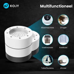 KOJY Wasmachine dempers - Verhoger - Stapelbaar - Zwart/Wit - voor wasmachine en wasdroger - 8 Stuks — thumbnail 3