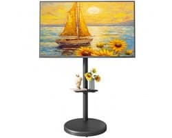 Azomor® Verstelbare en verrijdbare TV-standaard met plank voor grote televisies