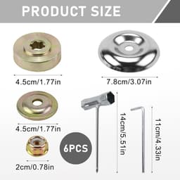 Allecto Plus - Reserveonderdelen grasmaaier: 6 stuks blade-adapter kit voor universele bosmaaier. Onderdelen voor strimmer en versnellingsbak met kraagmoer. Duurzaam en metalen. — thumbnail 2