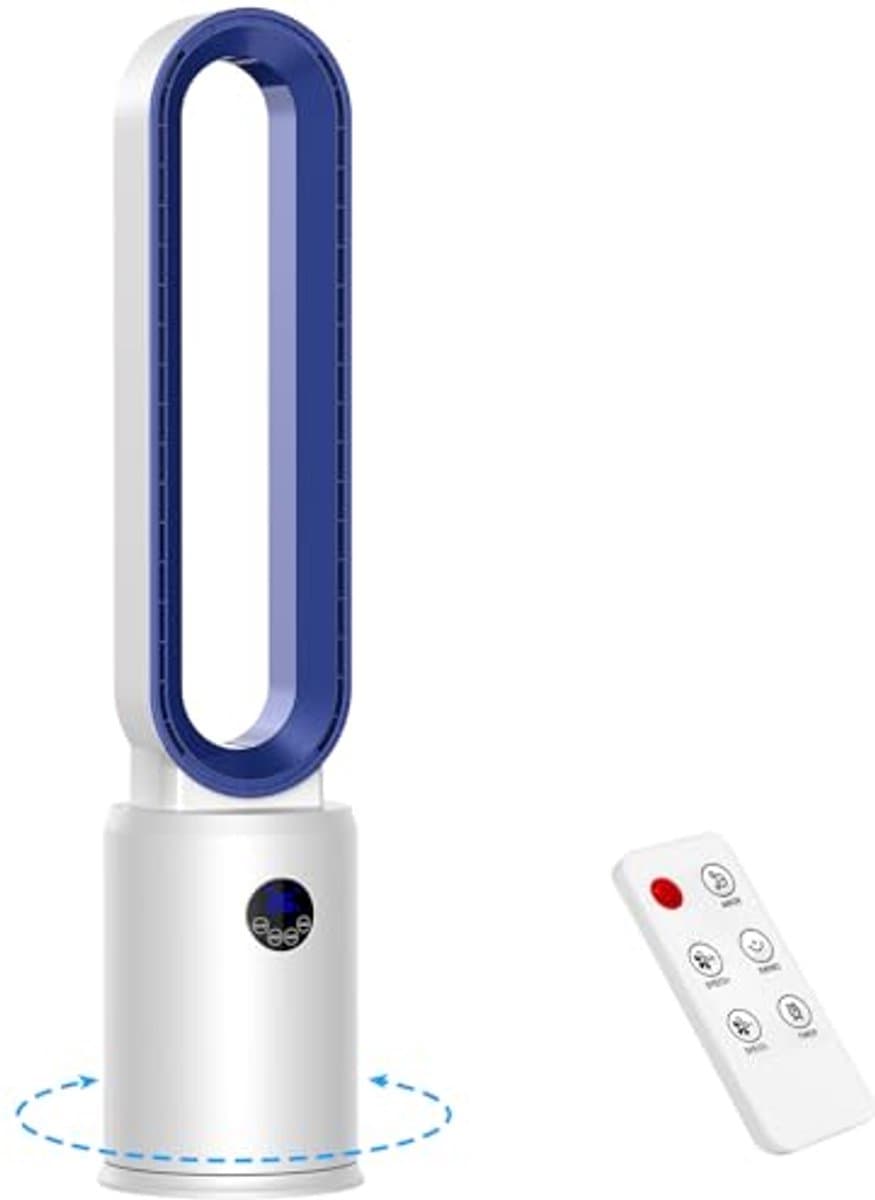 Stille torenventilator met 3 snelheden en 60° oscillatie, met LED-display en timer — afbeelding 1