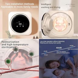 Compacte Volautomatische Mini-Wasmachine met Drogerfunctie voor Ondergoed en Kleine Kleding - Ideaal voor Appartementen en Campers — thumbnail 4
