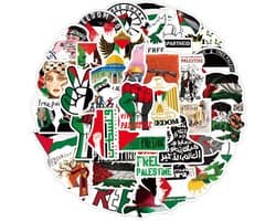 50 Delige Palestina Stickers - Palestijnse Stickers - Support Palestine – Stickers voor laptop - 6x6CM -LOUZIR