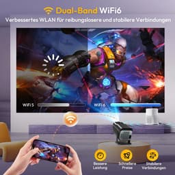 TrendWave 180 ° Draaibare Projector - HD 1080P Beamer - 4K - WIFi BT5.0 - Auto Focus - Smart Home Theater Video - Mini Beamer — thumbnail 2