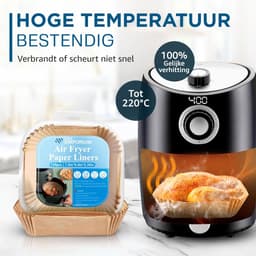 ONE Emporium airfryer papieren liners – 120 stuks – Ø 20 cm – vetvrij & hittebestendig (tot 230 °C) – geschikt voor Ninja/Cosori/Tower — thumbnail 6