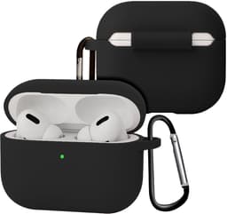 Case - Geschikt voor Apple Airpods Pro 3 - Siliconen Hoes met Clip - Silicone Hoesje Cover - Zwart — thumbnail 1