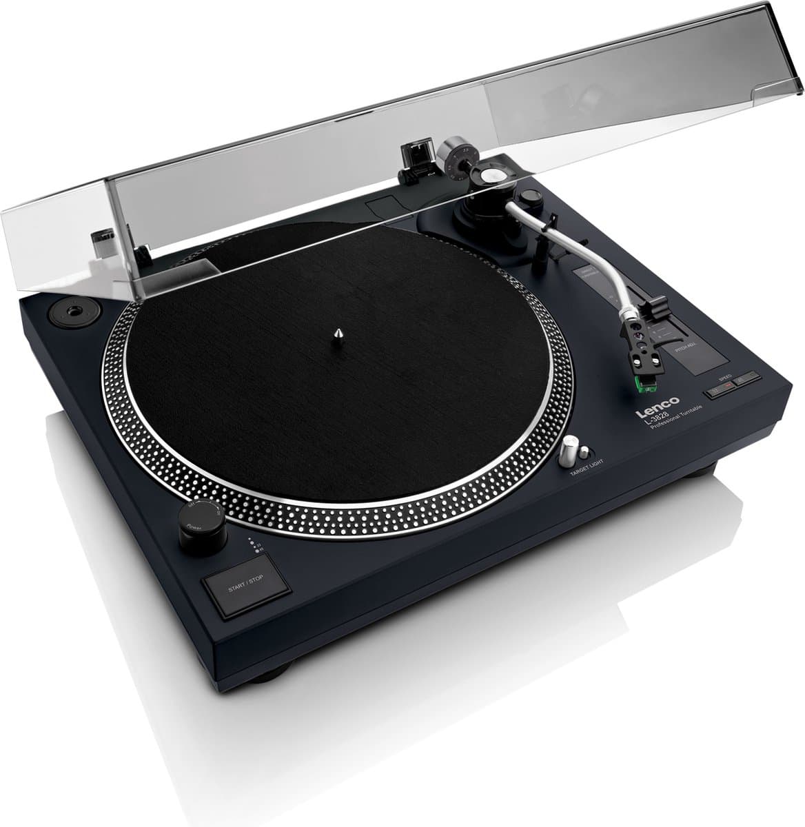 Lenco Platenspeler - Direct drive - USB digitalisering - DJ Draaitafel - L-3828BK - Zwart — afbeelding 1