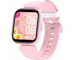 Belesy® Humble - Smartwatch Meisjes– Kinder Horloge – Stappenteller – Calorieën –Hartslag – Sporten –Je eigen foto als wijzerplaat - Kleurenscherm - Full Touch – Roze – Siliconen - Moederdag