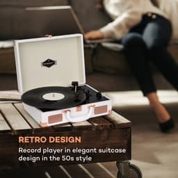 Auna Platenspeler voor platen, USB-platenspeler met luidspreker, Platenspeler in retro-design, Audio Record Player, Moderne vinyl-speler, Krachtige platenspeler turntable — thumbnail 5