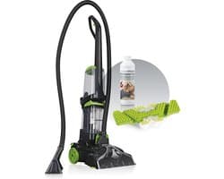 CLEANmaxx tapijtreiniger AquaStream Plus | 3 in 1: wassen, reinigen, stofzuigen | Natte stofzuiger met vibrerende borstels en zijborstels | Waszuiger met meubelmondstuk, shampoo en reserveborstel