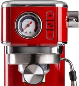 Cappuccino Koffiezetapparaat met manometer, compatibel met koffiepoeder en ESE-pads, 1300 W, inhoud 1,1 l, druk 15 bar, filter ½ kopjes - Rood — thumbnail 2