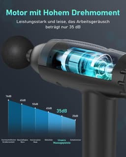 Massageapparaat voor spieren, dieptemassage, 30 snelheidsniveaus, 6 massagekoppen met ultra-stil, massageapparaat voor het herstel van vermoeidheid en ontspanning — thumbnail 3