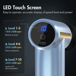 Massageapparaat voor dieperliggend weefsel, 10 standen, opladen via USB, draagbaar, klopmassage, spiermassage, ultraklein en stil, pijnverlichting voor spieren, voor thuis, gym en buiten — thumbnail 4