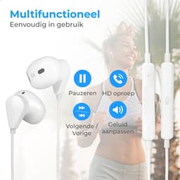 Nuvance Oortjes met Draad - USB-C Aansluiting - In-Ear Oordopjes met Draad - Bedrade Oortjes - Oortjes met Draad en Microfoon - Wit — thumbnail 3