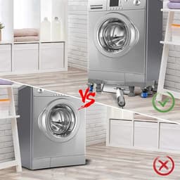 Wasmachinesokkel onderstel met 8 poten + 4 wielen, voor wasmachine, koelkast en droger, verstelbare wasmachinevoet met antislip schokabsorptiefunctie, instelbaar: 40-63 cm — thumbnail 2