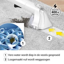 N8WERK Stofzuiger Portable Clean - Bekleding- en tapijtreiniger, licht en compact - Vlekverwijderaar, krachtige 400 watt motor, schoon- en vuilwatertank - Incl. schoonmaakmiddel — thumbnail 5