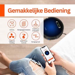 Majesticmania Robotstofzuiger - ILIFE B5 Max - Appbediening - Robotstofzuiger Met Laadstation - 2000Pa - Dun - 76mm - Robotstofzuiger Met Dweilfunctie - Vacuümzuiger - 120 minuten - G Slam- Navigatiesysteem - Zwart — thumbnail 3
