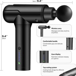 Massagepistool, spiermassage apparaat, diep massageapparaat, met 6 snelheden, pistool voor fascia, met led-laadindicator, elektrisch handmassage-apparaat — thumbnail 5