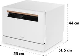 Klarstein Lagoona mini-vaatwasser vrijstaand, vermogen: 1380 watt, 6 standaardcouverts, waterverbruik: 6,5 L, 7 programma’s plus extra drogen, 49 dB, touchbedieningspaneel, wit — thumbnail 5