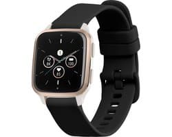 kwmobile horlogebandje geschikt voor Garmin Venu Sq 2 Music / Sq 2 / Vivoactive 6 / Vivoactive 5 polsband - Smartwatch bandje van TPU - Activity tracker horloge band in zwart