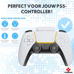 Turqero oplaadbare batterij geschikt voor PS5 controller - PS5 oplaadstation - Playstation 5 accessoires - draadloos - 1800 mAh accu - met smart indicator — thumbnail 3