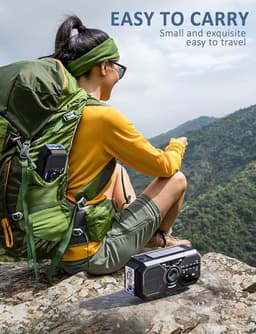 Noodradio Solar Opwindbaar - Model 2025 - Noodpakket - Solar Powerbank - Radio op Batterijen - Zaklamp - Powerbank Zonneenergie - Nood radio Opwindbaar - Zwart — thumbnail 2