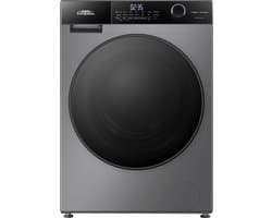Everglades EVWM91412AG Zuinige Wasmachine - 9KG - A Klasse - Stoomfuncties/Allergie+ - Koolborstelloze Motor - Zeer Stil 72dB - Titanium Grijs - 5 Jaar Garantie