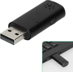 kwmobile USB microfoon voor laptop en desktop pc - Mini microfoon met helder geluid - Plug & Play computer microfoon voor videobellen - In zwart — thumbnail 1