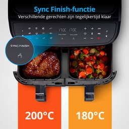 MEDION XXL Dubbele Airfryer P20 - 2 zones - 8,7 L - 2600 W - Zwart — thumbnail 16