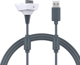 Oplaadkabel voor Xbox 360 / 360 Slim Draadloze Controller van MMOBIEL – 1,8m USB-Acculader – Snellaadkabel Snoer USB-A Oplader – Vervangende Kabel voor Draadloze Controller - Wit — thumbnail 1