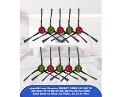 (10 Stuks) Zijborstel Vervangende Onderdelen geschikt voor Robotstofzuiger Ecovacs DEEBOT OZMO 920 950 T8 AIVI Max T9 T5 N5 N7 N8+ N8 Pro N8 Pro DX55 DX93 DJ65 X1 Omni, X1 Turbo, X1 en X1 Plus