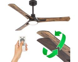 Goedewaere Plafondventilator - Met Afstandsbediening - Zwart - 2 Kleuren Bladen - Met lamp - Fluisterstil - Timer - Ideaal voor slaapkamer - Ventilator plafond - Verlichting - Plafondlamp — afbeelding 1