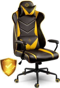Ergonomische Bureaustoel Blitzcrank - Verstelbaar met Lendesteun - Zwart/Geel — thumbnail 5