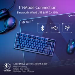 ASUS ROG Azoth - Toetsenbord - Bedraad, draadloos - Qwerty - US lay-out - TKL - USB 2.0 - bluetooth 5.1 - 2.4GHz - gunmetal — thumbnail 5