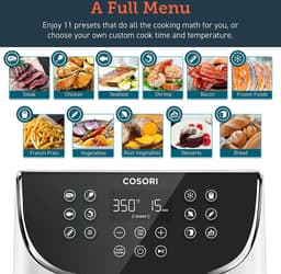Cosori CP158-AF-RXW Airfryer – 5.5 l – 1700 W – Anti-aanbaklaag – BPA-vrij – Met display – Timerfunctie – Oververhittingsbeveiliging — thumbnail 8