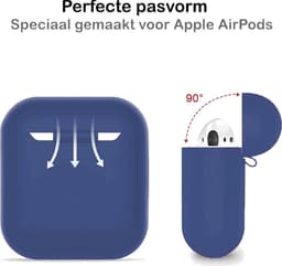 Hoesje - Geschikt voor Apple Airpods 2 - Siliconen Dun Met Clip - Case Cover - Silicone Hoes - Blauwgrijs — thumbnail 5