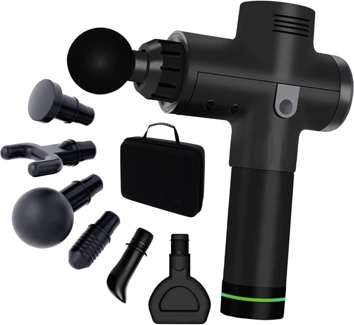 AirLux Massage Gun - Massage Apparaat - Massage Pistool - Professioneel en krachtig Massage Pistool - 30 Standen - Massage Pistool - Incl. 6 Opzetstukken en KofferAie — afbeelding 1