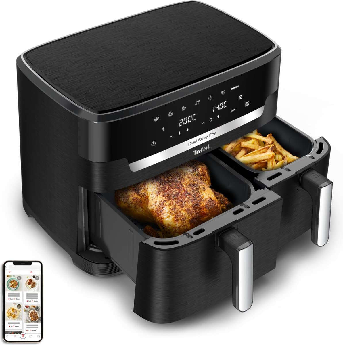 Tefal Easy Fry Dual XXL EY9428 - Dubbele Airfryer XXL - 11L - Dubbele Mand - 2-in-1 Functie - Tot 8 personen — afbeelding 1