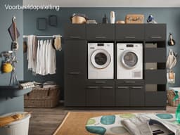 Interiax WASHWALL 'Mary' Wasmachine Bovenkast Antraciet - Met 1 Klepdeur Met Pomp- 38x67.5x67.5 cm — thumbnail 3