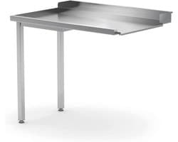 HENDI Uitlooptafel vaatwassers – linkerzijde – roestvast staal – verstelbare poten – 1000x700x850 mm