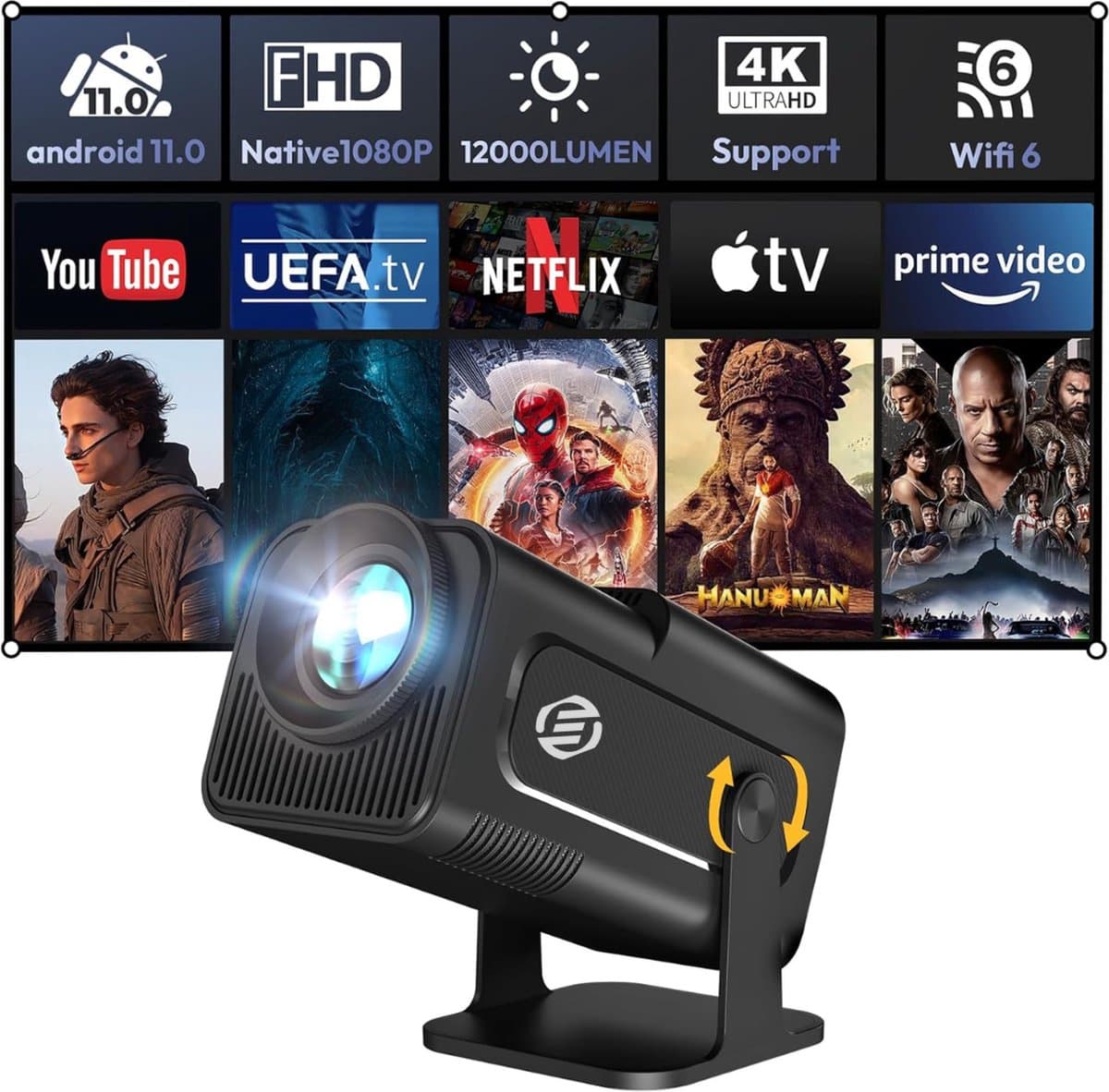 Equivera Mini Beamer - Draagbare Beamer - Beamer - Mini Beamer Projector - Projector - Mini Projector — afbeelding 1