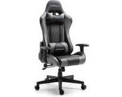 GTRacer Pro - Game Stoel - Gaming Stoel - Ergonomische Bureaustoel - Gamestoel - Verstelbaar - Gaming Chair - Zwart / Grijs