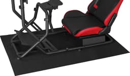 Race cockpit mat anti slip vloerbescherming - race cockpit vloermat - sim racing vloermat - racestuur standaard vloermat wheel stand - XXL formaat 170 cm x 65 cm — thumbnail 1